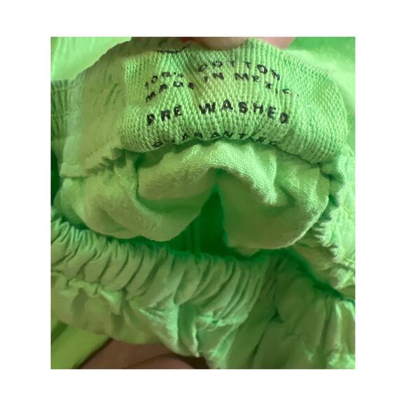 Vintage Lime Green Jogger Cotton Pants Cancun Mexico Size Small - Picture 7 of 10